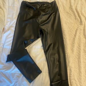 CHOCOLATE USA black pleather leggings!